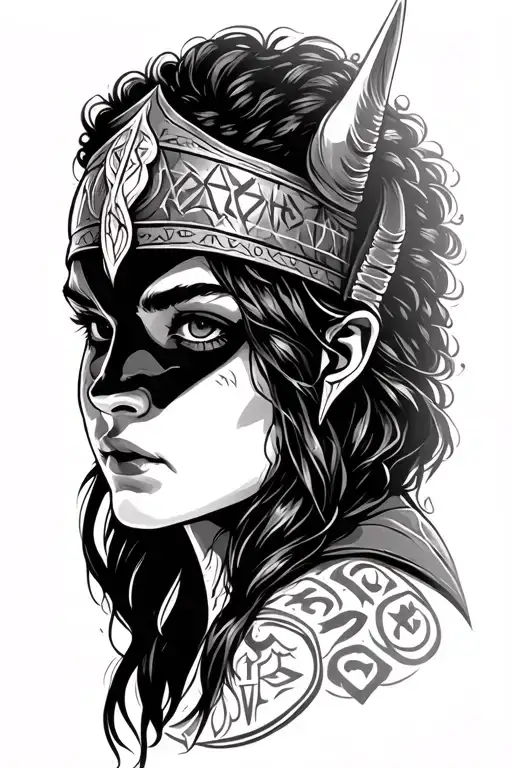 Viking Woman With Runes