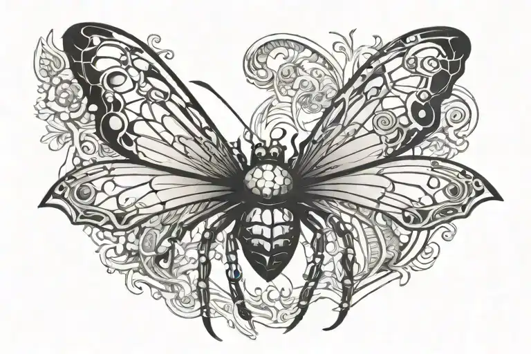 Simple Spider With Butterfly Wings