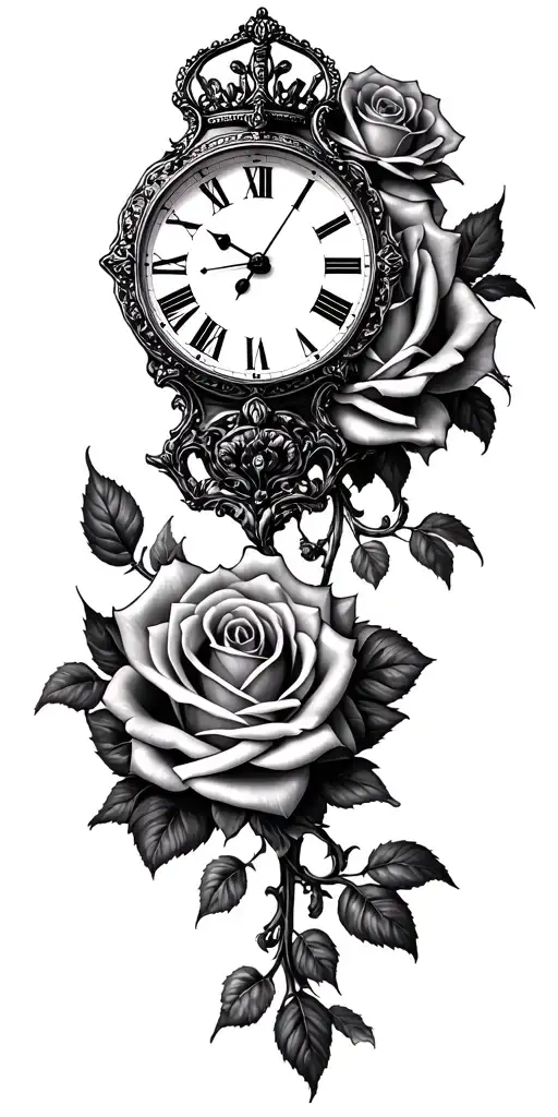 Roses Clock Crown