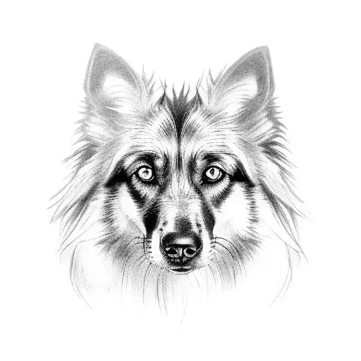 Long Haired Black Alsatian