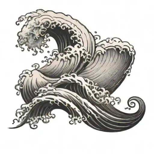 Living In The Moment Symbol And A Wave