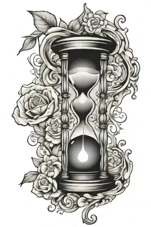 Hourglass And Candle Burning At Both Ends