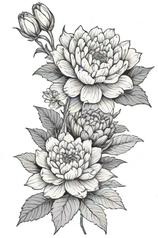 Carnation And Water Lily Minimalist Bouquet