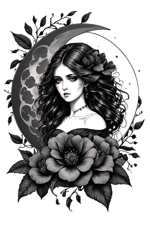 Belladonna With Moon Surrounded