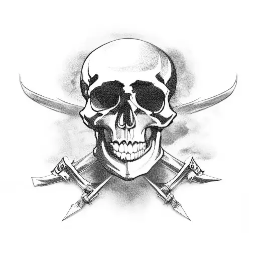 Pirate Skull And Ship