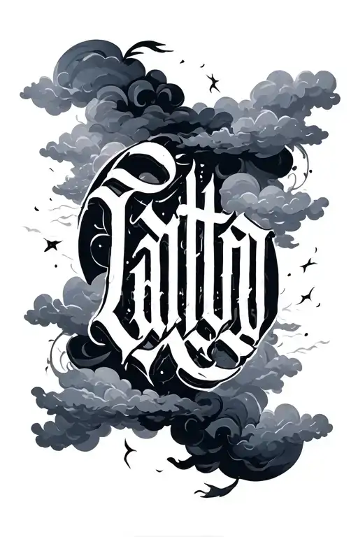 Script With Dark Shading And Clouds Surrounding