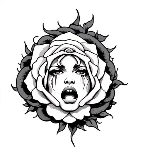 Rose And Medusa Crying