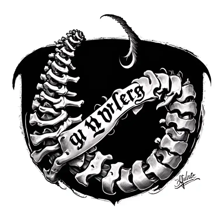 Spine Tattoo With My Kids Name Written