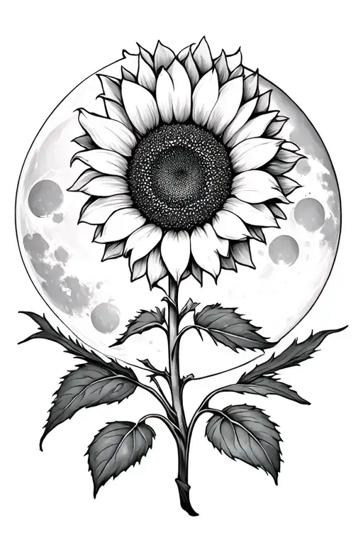 Sunflower Turned To The Moon