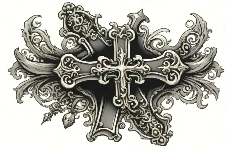 Chrome Hearts Cross And Rosary Wrapped