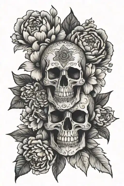 Skull Mandala Peony