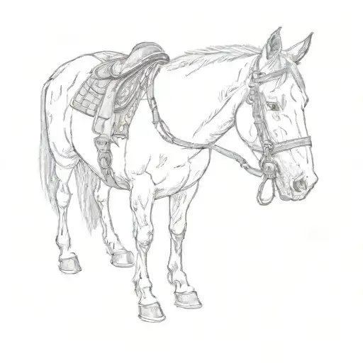A Horse With A Saddle