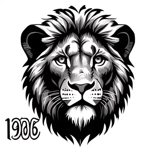 A Smal Lion With A Scar And The Date 1906