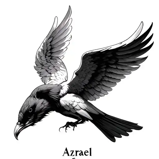 Name Azrael With Angel Bird