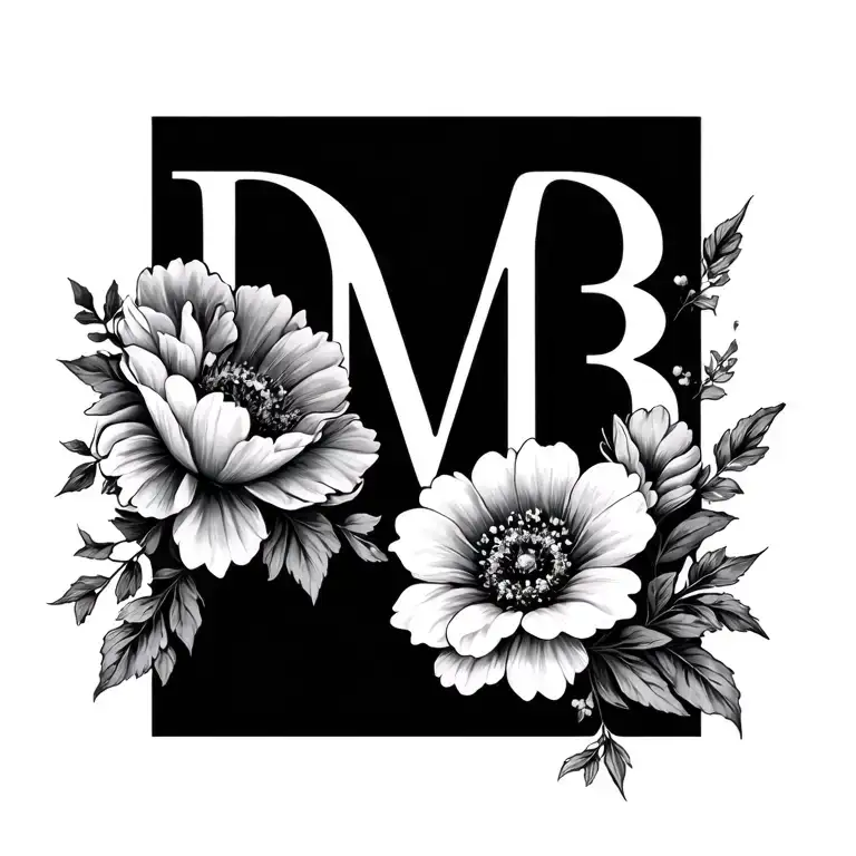 Initials Dmb3 With Flowers Delicate