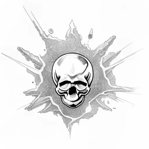 Skull Surrounded By Cosmic Elements