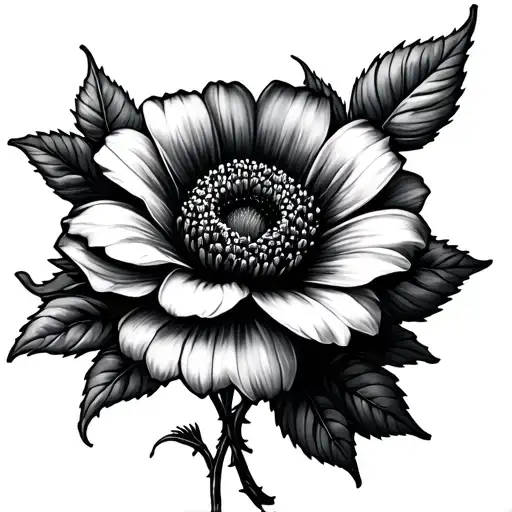 Fine Line Flower For Spine Tattoo July And January