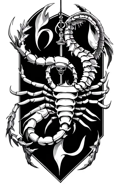 Libra And Scorpio Zodiac Tatto Design