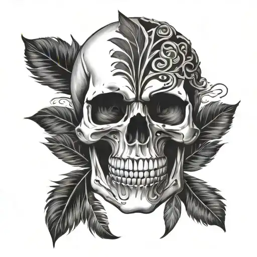 Iroquois Skull S H Calligraphy