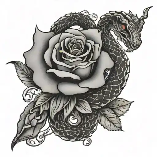 Serpent Et Rose Surrounded
