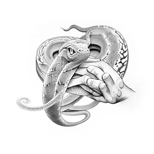 A Handshake Between A Hand And A Snake