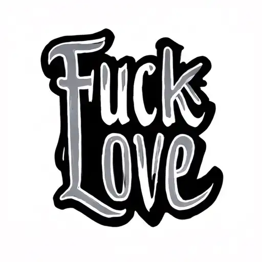 Minimalist Tattoo Words Saying Fuck Love
