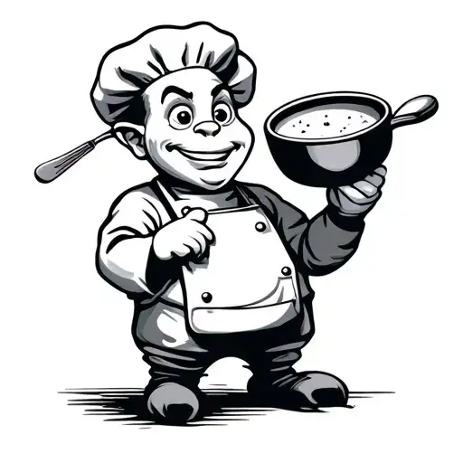 Casper Chef Holding A Pan In His Hand In Basic