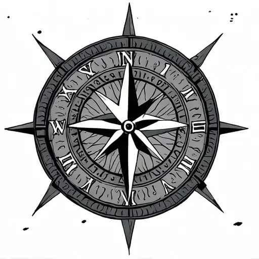 Compass Rose Clock