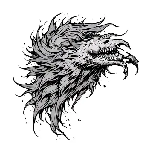 Strength Courage Simple Line Drawing