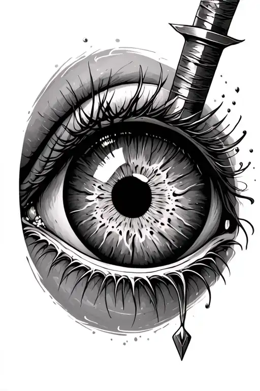 Eyeball With Dagger Piercing
