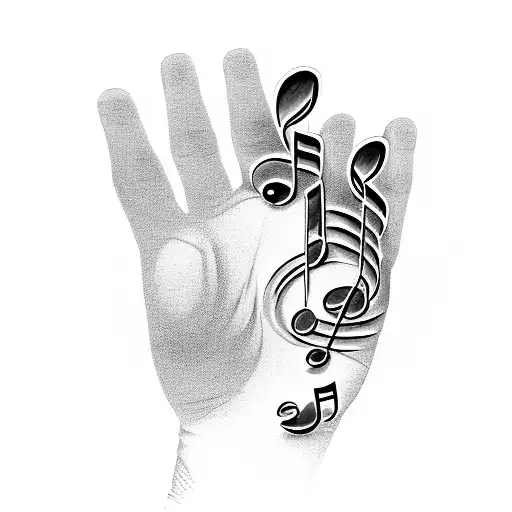 A Hand Flipping You Off With Music Notes For The Fingers And A Bass Clef For The Thumb