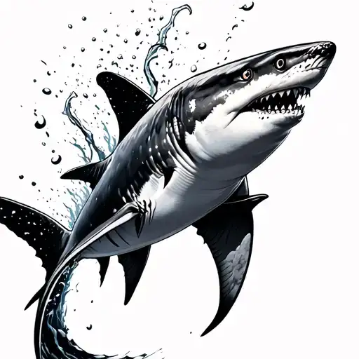 Dotted Thresher Shark Swimming