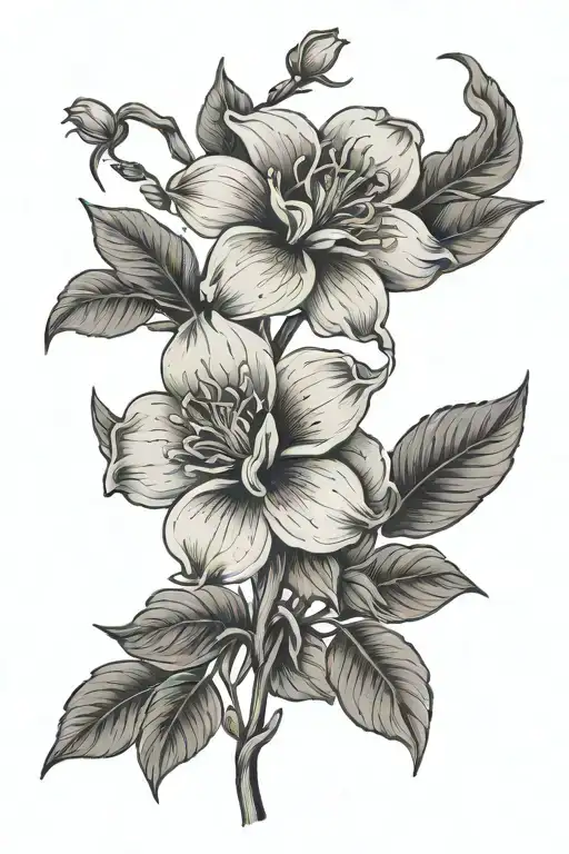 February Birth Flower Intertwined