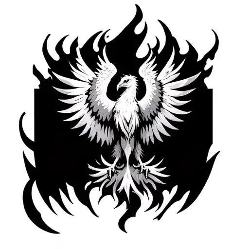 Phoenix Rising From The Ashes Lines And Pixels