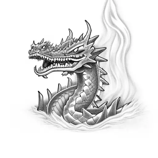 A Mystical Smoke Dragon Emerging From A Book