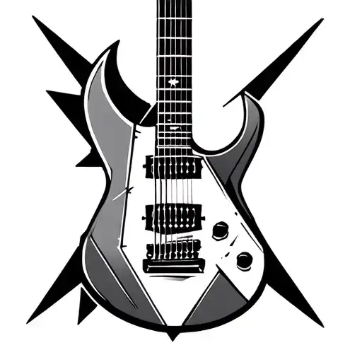 Guitar Geometric Unique Tattoo Design For Arm