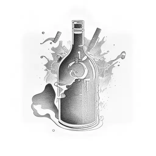 Wine Bottle And A Black Card