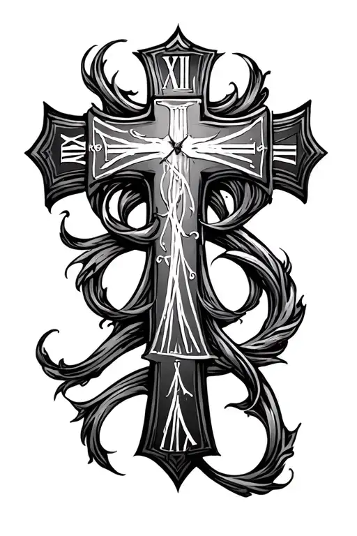 Medium Size Cross With Roman Numerals