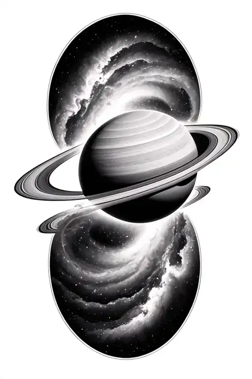 Saturn Galaxy Nebula Merging Together To Form