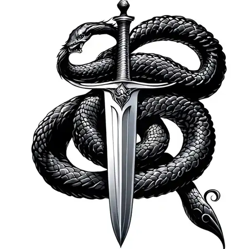 Sword And Serpent Coiled