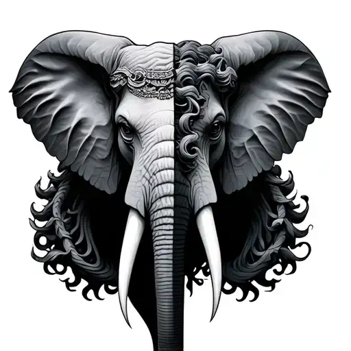 Half Medusa Half Elephant Head