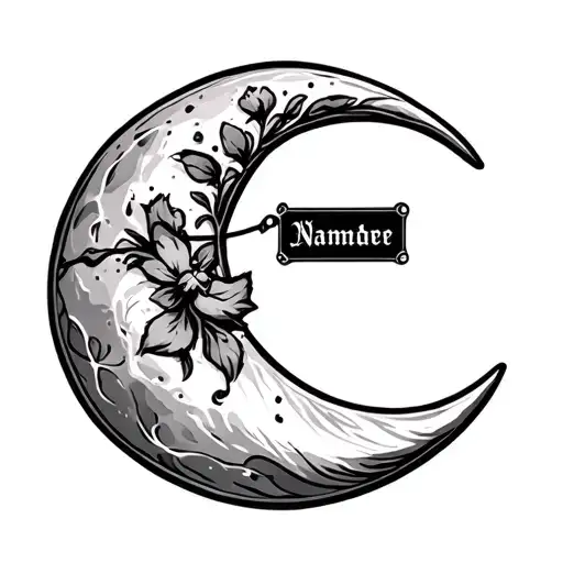 Half Moon With Name Tag