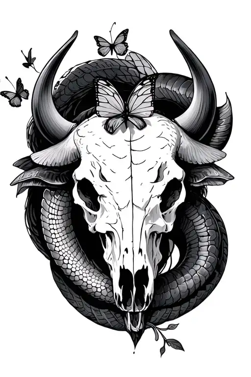 Buffalo Skull Serpent Butterfly