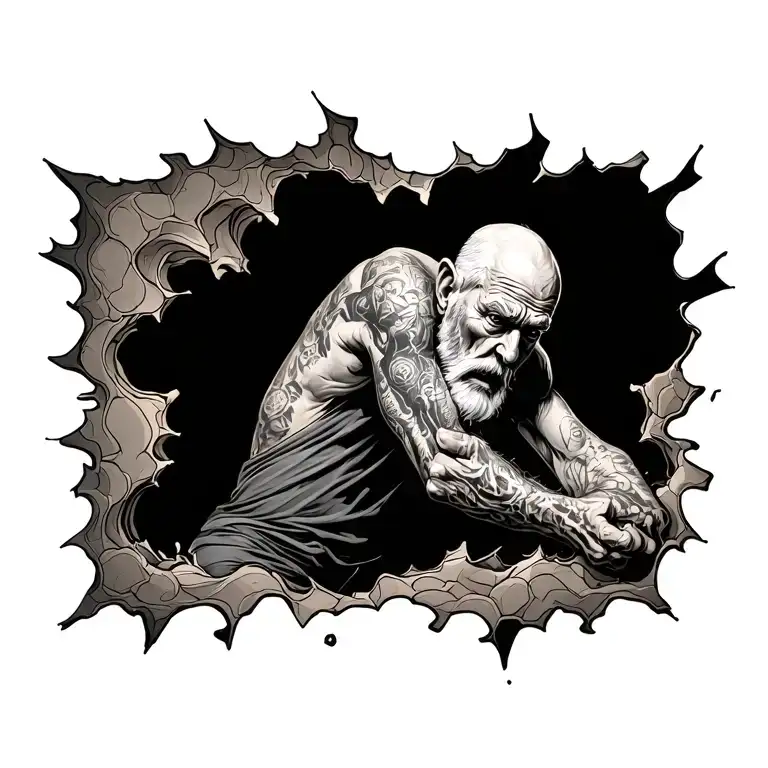 Old Man Trying To Break Out Of My Body