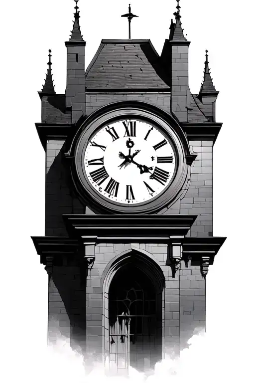 Sleek Minimalist Clock Tower Medieval