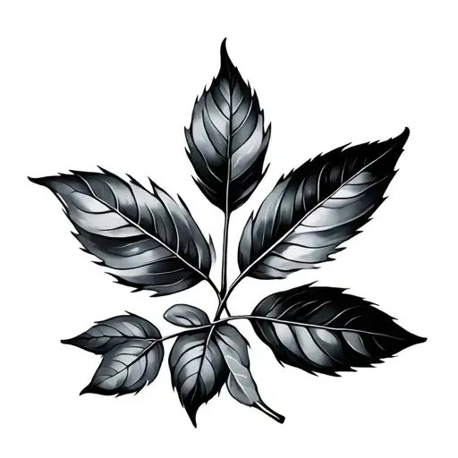 Black Pedia With Neotradional Style Leaves