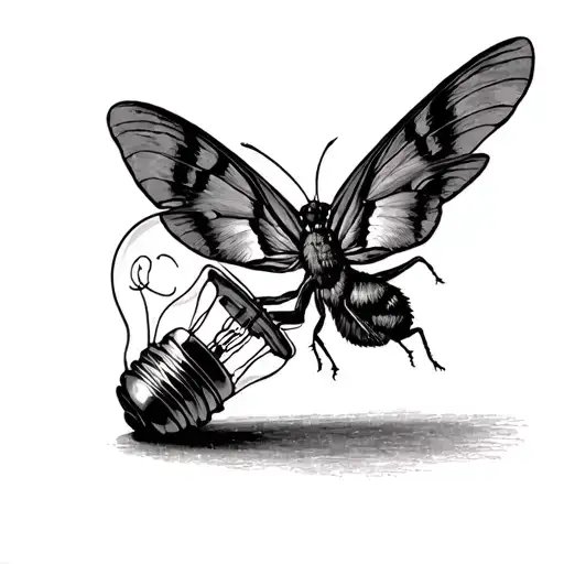 Moth Moving Towards Light Bulb