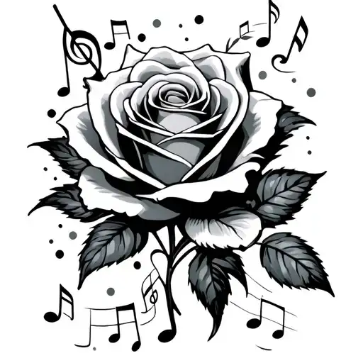 Rose And Lillie's With Music Notes And Comets