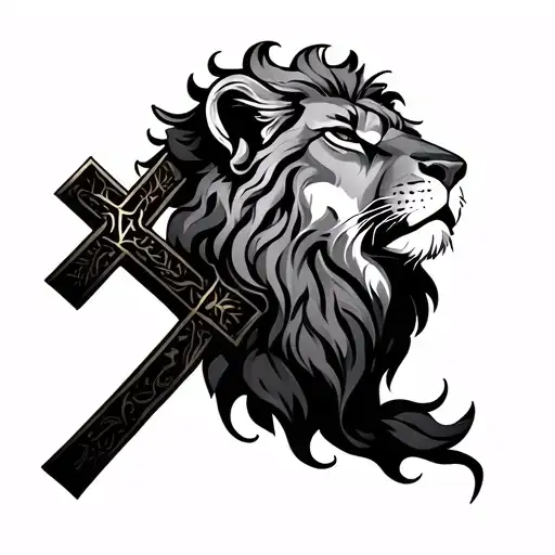 Christian Lion With Cross