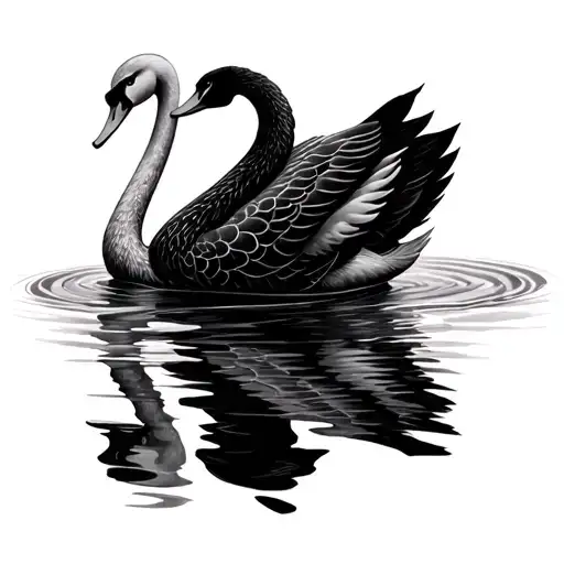 Black Swan White Swan Reflection